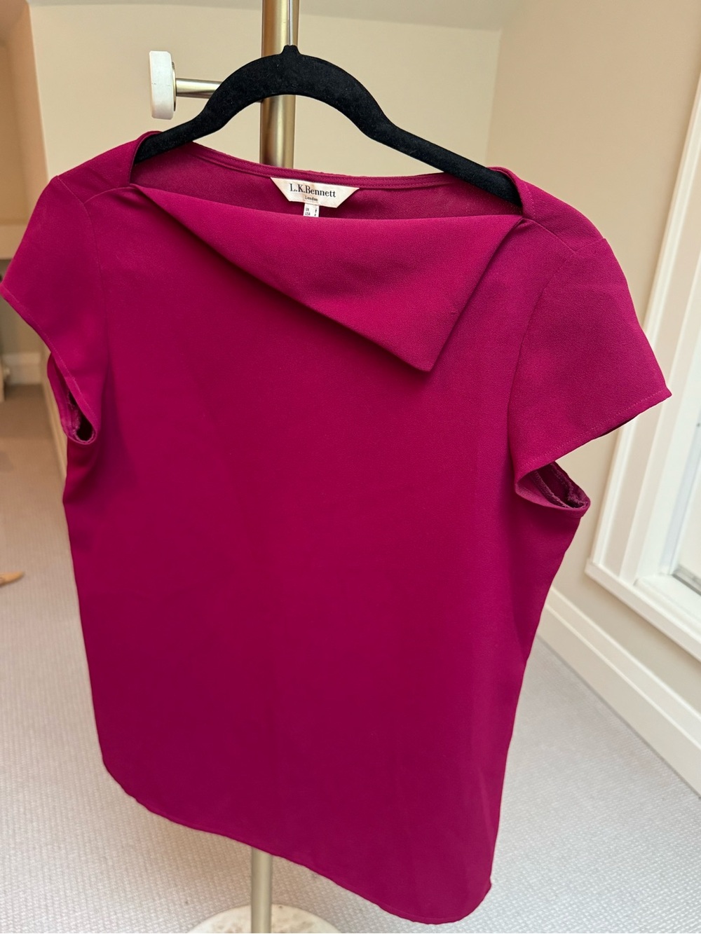 L.K. Bennett Fuchsia Short Sleeve Blouse - Picture 3 of 4